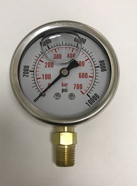 油压表 耐震压力表 表盘61-68mm 压力0-700bar 10000psi 牙npt1/4
