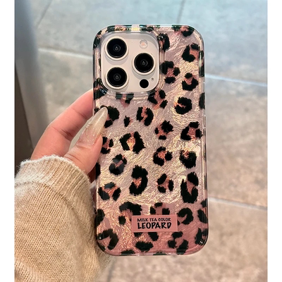 iPhone16硅胶日韩手机壳渐变豹纹