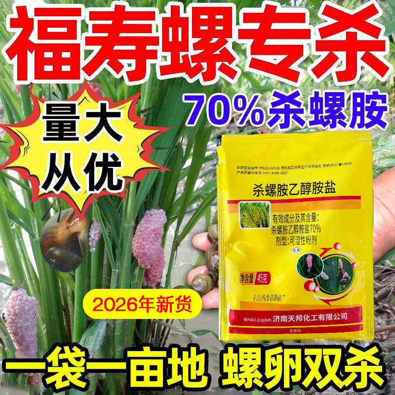 70%杀螺胺灭福寿螺钉螺特杀螺安铵杀螺丝不伤水稻田效专用杀虫药