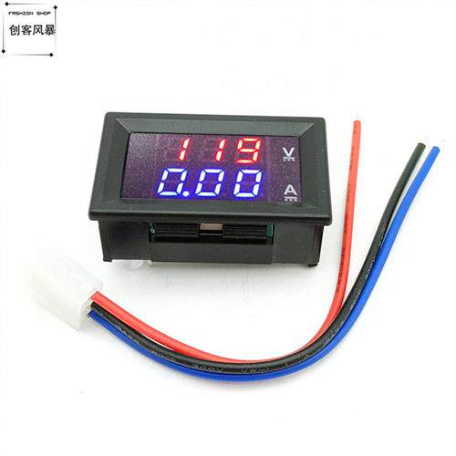 三线直流电压电流表LED双数显数字电流表头DC0-100V/10A50A100A
