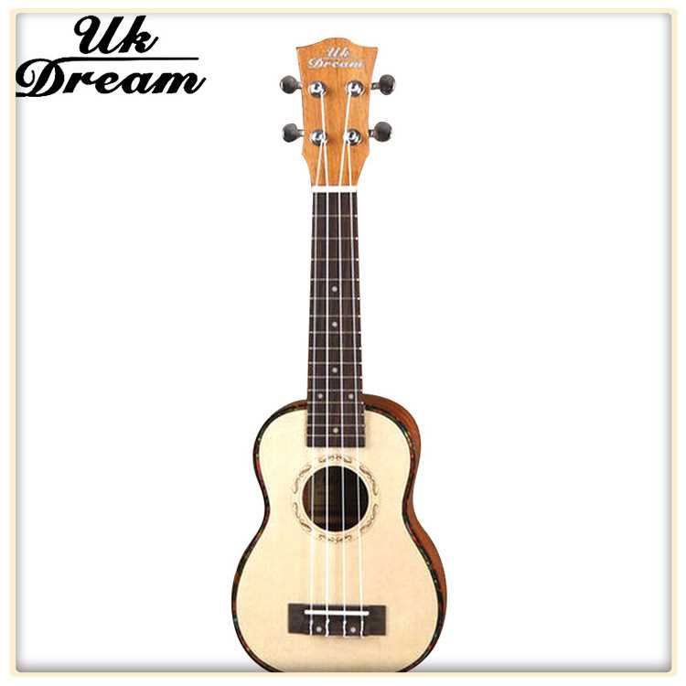 ukulele吉他21寸夏威夷云杉单板桃花芯木小吉他 小四弦吉他US-54A