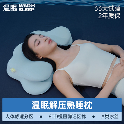 温眠解压熟睡枕记忆棉枕头家用颈椎女生舒适睡觉花瓣