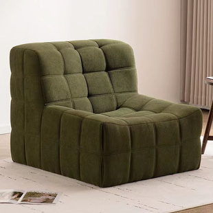 休闲设计师创意网红单人沙发 毛毛虫懒人沙发复古方块客厅卧室日式