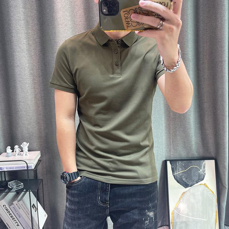 潮牌纯色短袖polo衫男夏季净版男士简约半袖翻领上衣保罗衫衣服潮