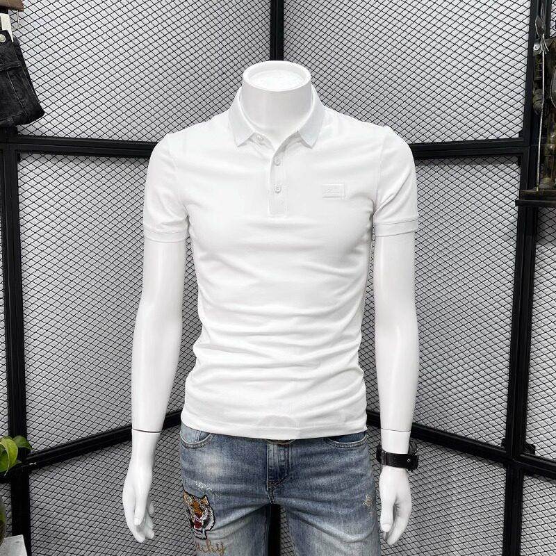 潮牌短袖polo衫男夏季新款高端修身纯棉翻领半袖T恤衫男装衣服潮