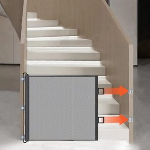 室内楼梯阻拦过道围栏免打孔网门栏隔离神器自动伸缩狗狗猫咪宠物
