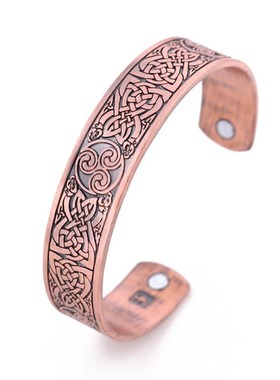 北欧创意红铜三角结北欧卢恩文符号N结 动物卡通手镯