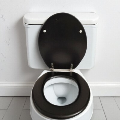 加厚马桶盖黑色盖板黑色老式专用不锈钢铰链欧式18寸OVU型家用