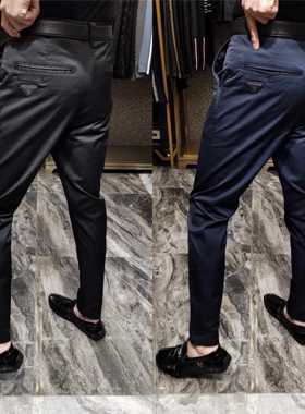 1201男士春季休闲商务裤子男黑色春秋款男裤时尚直筒裤男潮流男裤