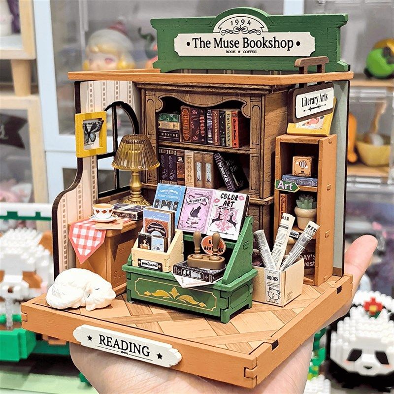 diy手工小屋邮局书店下午茶餐厅微缩模型拼装玩具男女孩生日礼物,玩具/童车/益智/积木/模型,建筑/DIY小屋/拼装模型,淘宝优惠券,粉丝福利购,淘宝优惠卷