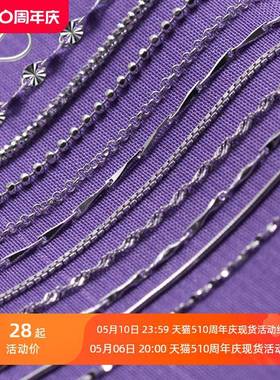 XD 925银项链女日韩短款锁骨链韩版蛇骨链无吊坠时尚饰品配链 夏