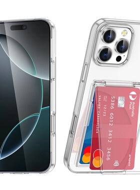 翻盖卡包支架适用苹果16pro壳带卡套硬壳iPhone14plus透明卡夹15promax后背装小卡13插卡12por内嵌式卡槽