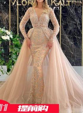 The new 2023 ladies bridal trailing party evening gown礼服女