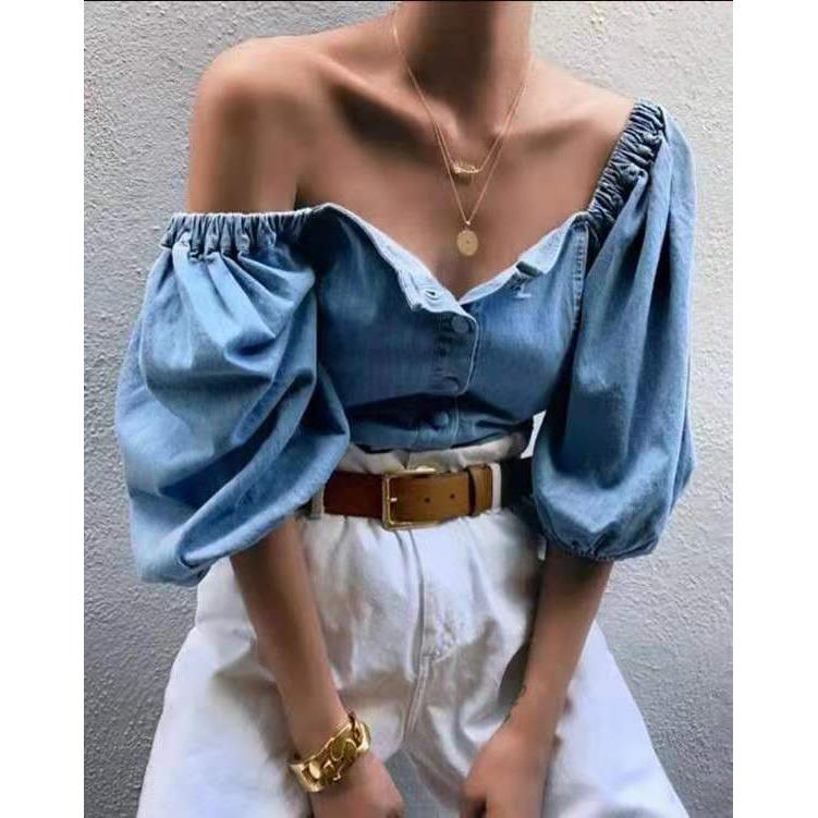 Women sexy off shoulder jacket时尚秋季新款露肩性感薄款女上衣