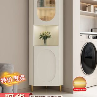 角柜置物架 收纳柜轻奢三角柜家用客厅储物拐角柜转角柜餐边柜法式