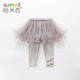 长裤 春秋款 春秋装 女洋气三层网纱裙打底裤 百搭 女童假两件裙裤