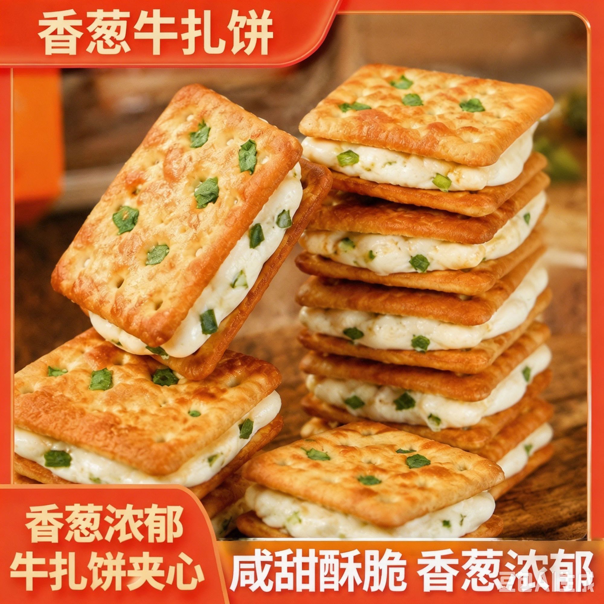 正宗香葱牛扎夹心饼干拉丝牛扎台湾风味牛轧糖休闲零食品小吃