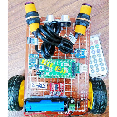 基于STM32单片机智能超声波避障智能车红外遥控设计定制21-682