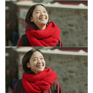 鬼怪同款围巾红色韩版情侣装圣诞新年围巾冬季礼品高端送男友礼物