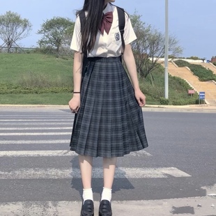 海苔jk制服格裙日系学院风学生秋冬校供感中长裙55CM套装百褶裙女