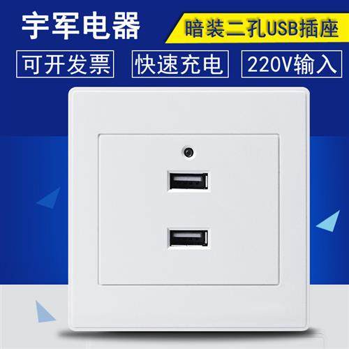 86型两位USB插座面板220V转5V两孔2个USB充电墙壁插座低压36V转5V,电子/电工,USB插座/快充插座,淘宝优惠券,粉丝福利购,淘宝优惠卷