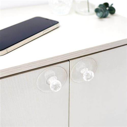 YAMADA粘贴式柜门把手免打孔小物粘钩挂钩透明衣橱柜窗户抽屉拉手