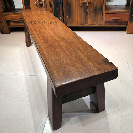 老船木换鞋凳休闲实木长条板凳约中式木头凳坐具船木矮凳子