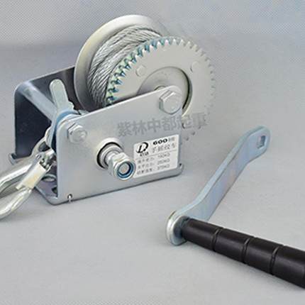 手摇绞盘厂家600磅2500磅自锁式手摇绞盘 手动钢丝绳葫芦