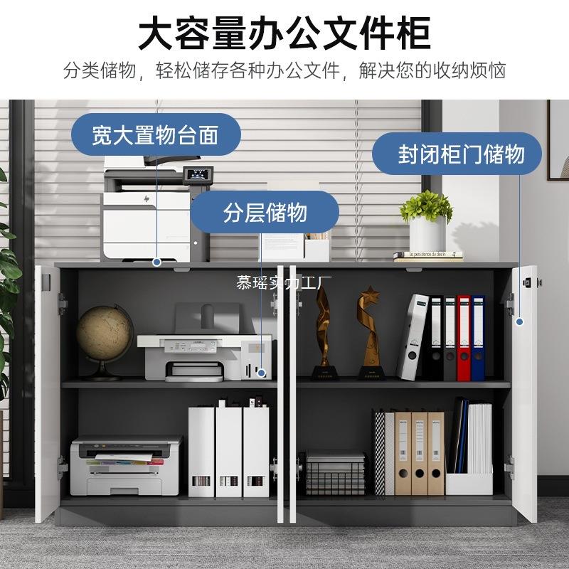 办公室多功能储物柜档案资料收纳柜落地办公桌边柜智能带锁文件柜
