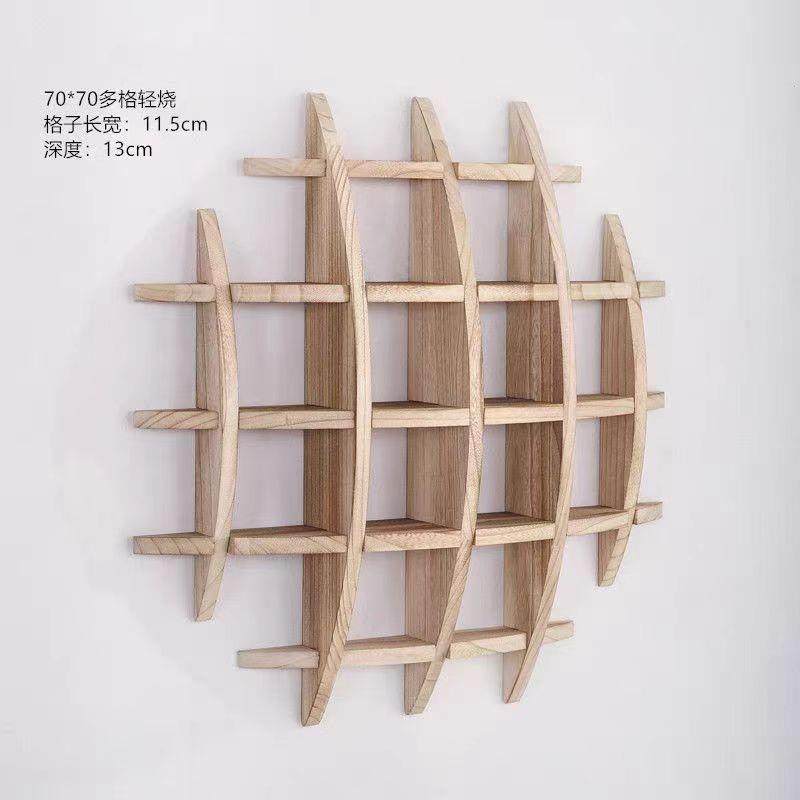 博古架实木现代简约多宝阁中式壁挂式挂墙茶架子置物架茶具云之敏