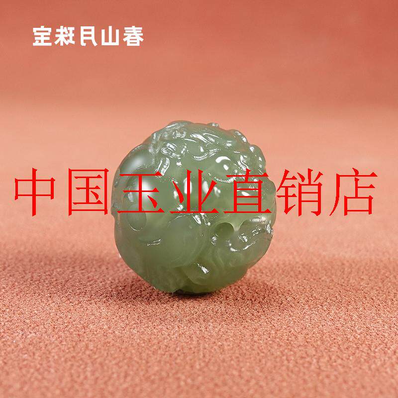 湖水绿霸王貔貅单珠散珠手串配隔