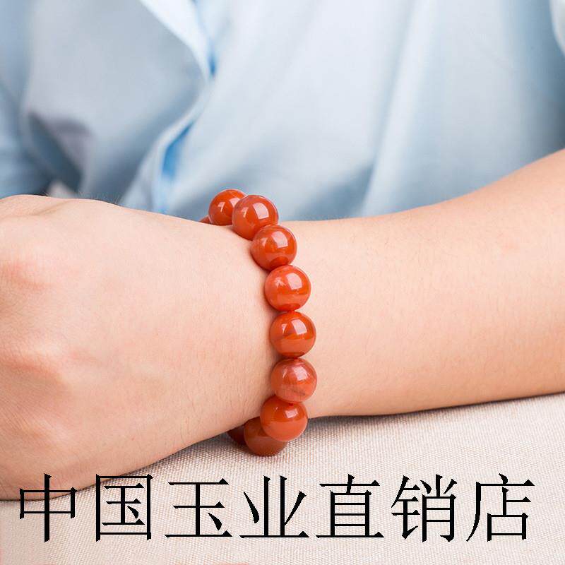 凉山南红玛瑙手串女款高端川料精品樱桃红单圈手链本命年生日礼物