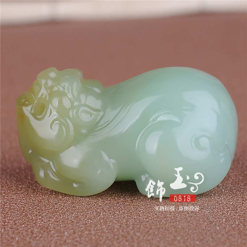 促销和田玉青白玉貔貅手把件挂件新疆且末糖瑞兽貔貅把件腰挂饰品