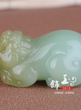 促销和田玉青白玉貔貅手把件挂件新疆且末糖瑞兽貔貅把件腰挂饰品