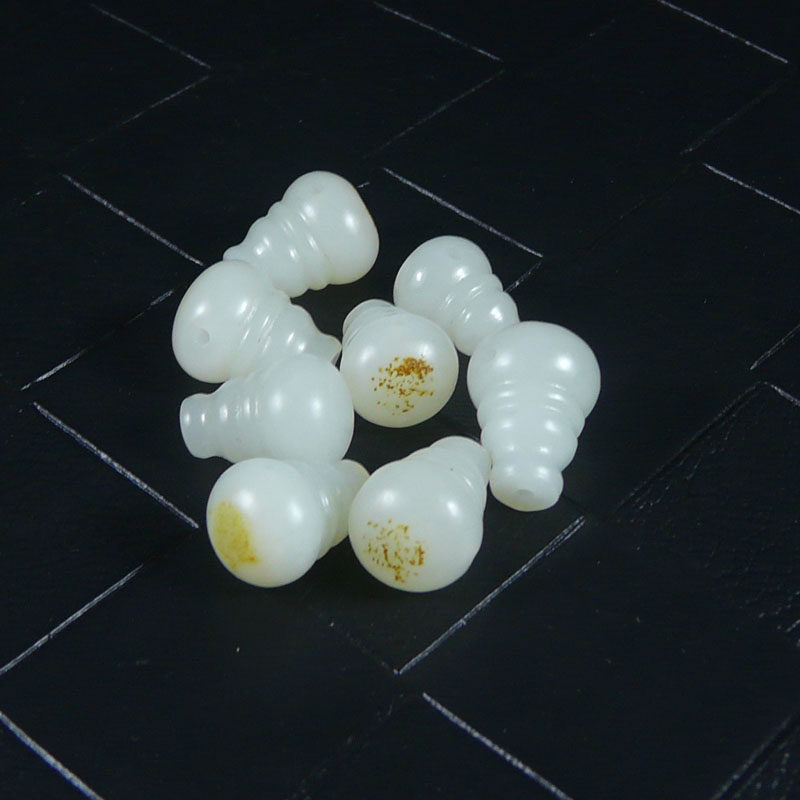 天然和田玉籽料三通散珠子手链玉