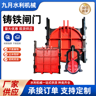铸铁闸门启闭机钢制镶铜河道农田灌溉电动双向方圆一体式水利闸门
