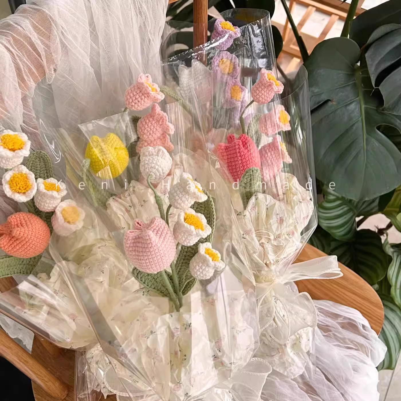 手工小花束diy雪妃尔毛线编织玫瑰郁金香钩织针织送闺蜜礼物花束,服饰配件/皮带/帽子/围巾,DIY编织材料包,淘宝优惠券,粉丝福利购,淘宝优惠卷