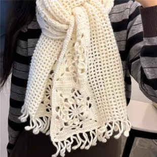 三万三围巾披肩雪妃尔毛线材料包手工钩织diy羊毛线柔软围巾