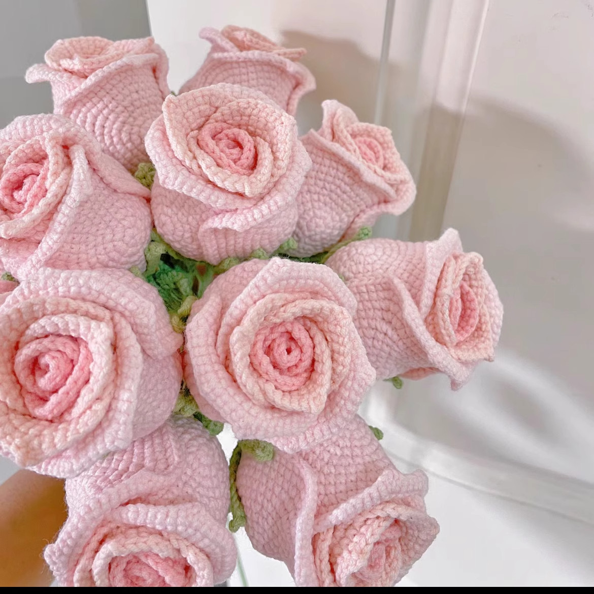 酒杯玫瑰毛线花雪妃尔现线材手工花束diy材料包钩织送闺蜜送女友,服饰配件/皮带/帽子/围巾,DIY编织材料包,淘宝优惠券,粉丝福利购,淘宝优惠卷