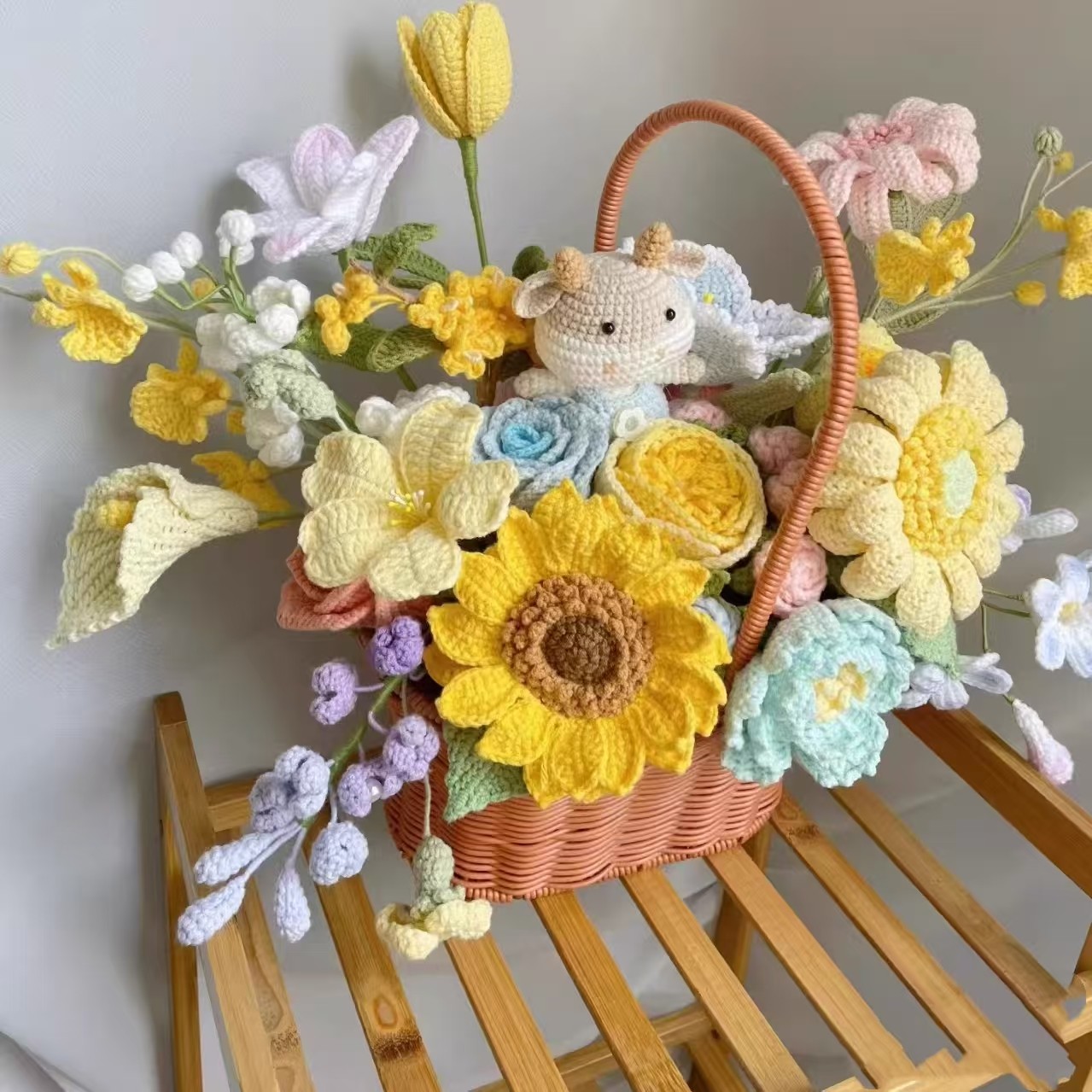 雪妃尔品牌毛线花篮手工编织diy材料包向日葵送女友闺蜜礼物,服饰配件/皮带/帽子/围巾,DIY编织材料包,淘宝优惠券,粉丝福利购,淘宝优惠卷