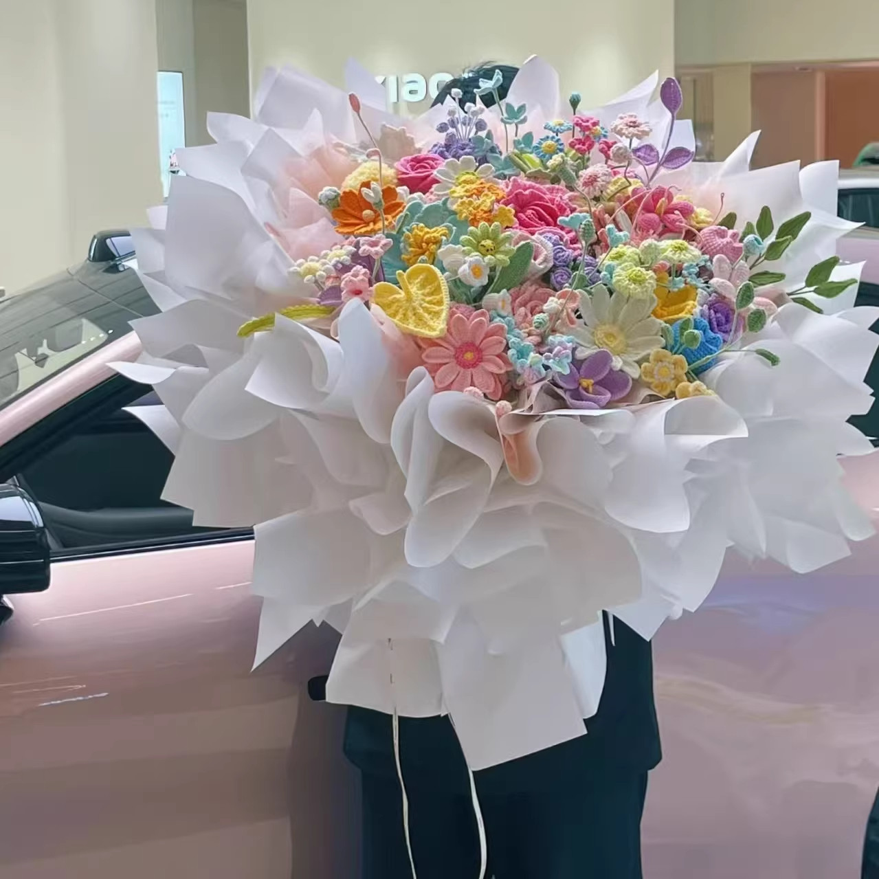 巨型毛线手工花束diy材料包自制钩织编织玫瑰花仿真花材料包,服饰配件/皮带/帽子/围巾,DIY编织材料包,淘宝优惠券,粉丝福利购,淘宝优惠卷