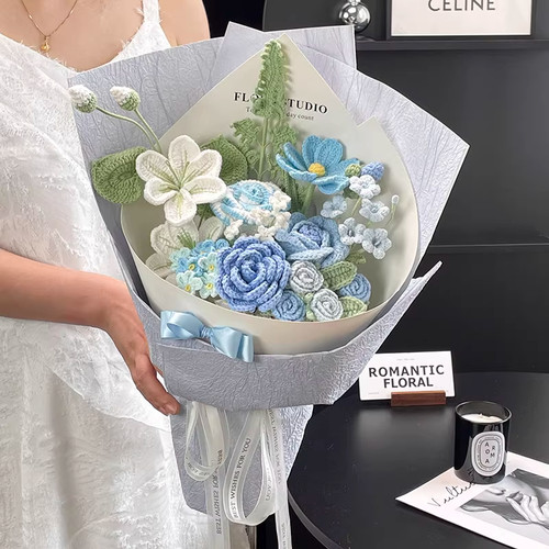 手工编织花束雪妃尔线材钩织毛线花生日礼物送女友闺蜜新婚手捧