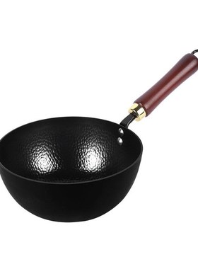 章丘锻打小炒锅黑色家用迷u你加厚汤锅深底铁锅辅食锅奶锅老式铁