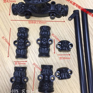 欧式仿古家具/金色天地锁/刻花仿古拉手/黑色 咖古色