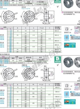FAC41 FAC42 FAC46-D3 D4 D5 D6 D8 D10 D12 D13 15 D16 固定环