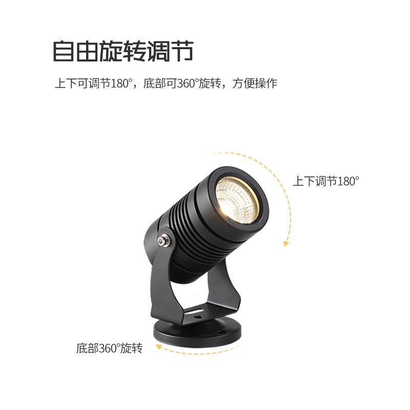 户外射灯24V防水射树灯庭院花园照树灯景观别墅草坪灯低压插地灯