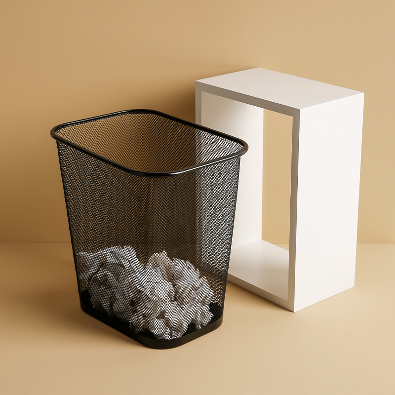 金属垃圾桶家用办公室铁丝网纸y篓长方形卫生间厕所铁艺防锈拉圾