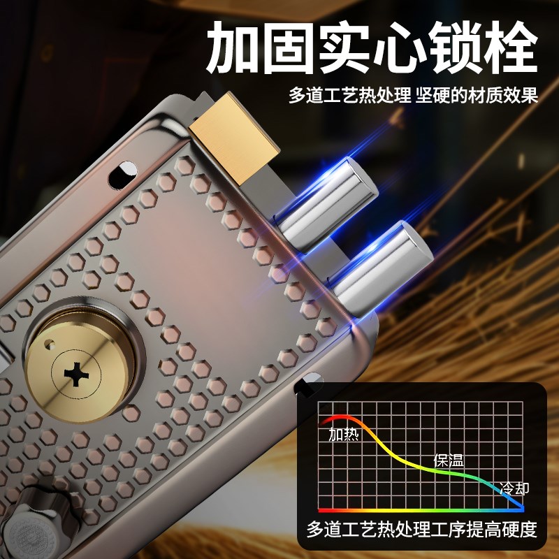 老式外装门锁防盗锁防撬家用大门锁铁门锁木门锁房门Y锁通用型锁