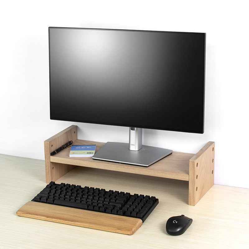 实木显示器增高架可调节高度台式电脑屏幕底座垫高架子办公室桌面
