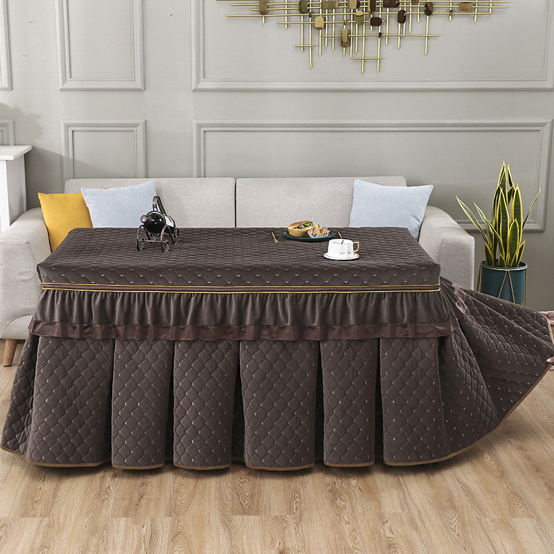 烤火罩电炉罩套加厚加绒双面绒长方形电茶几罩套电暖炉罩套烤火被